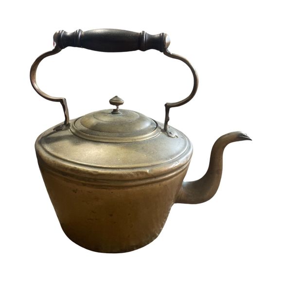 Antique Decorative Brass Tea Kettle - Picture 1 of 4